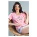 Dámské pyžamo Vienetta Secret Maggie šortky | světle růžová