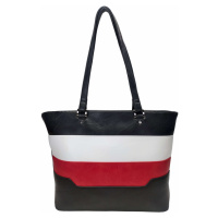 Černo-bílo-červená dámská kabelka přes rameno