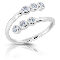 Modesi Půvabný stříbrný prsten se zirkony M01013