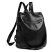 Konofactory Černý kožený batoh s přívěskem 2v1 „Classic“ 8L