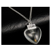 Camerazar Dámský náhrdelník s malým skleněným srdcem a pampeliškou, délka 52 cm