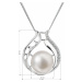Perlový náhrdelník s řetízkem z pravých říčních perel bílý 22011.1