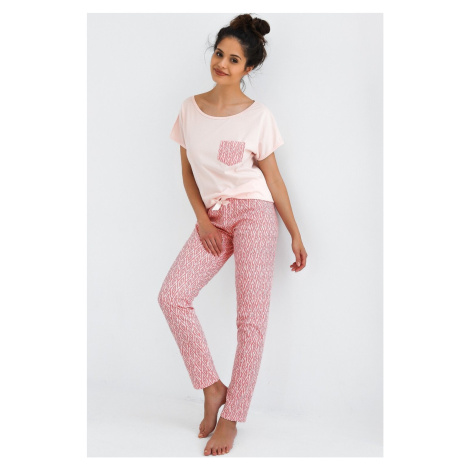 Dámské pyžamo Sensis Carlotta - bavlna Světle růžová