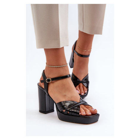 Patentované dámské sandály na vysokém podpatku Černá D&A Kesi