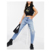 Only Veneda stretch mom jeans in blue