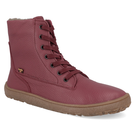 Barefoot zimní boty Froddo - Tex Laces Bordeaux vínové