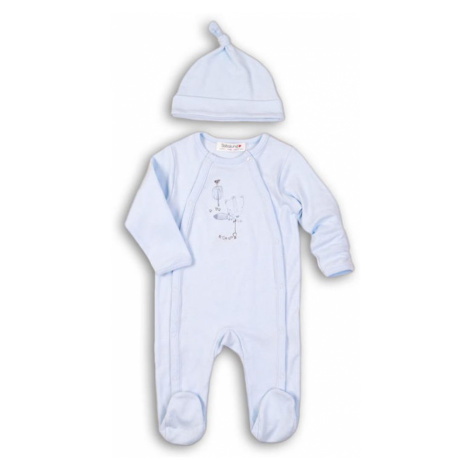 Overal kojenecký bavlněný s čepičkou, Minoti, FISHING 4, světle modrá