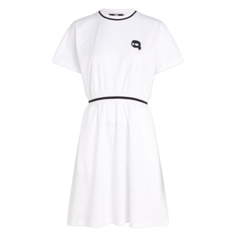 Šaty karl lagerfeld ikonik 2.0 t-shirt dress bílá