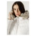 Only ONLELLAN QUILTED HOOD FUR COAT CC OTW 15300255 Bílá