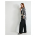 Koton Wide Leg Palazzo Trousers with Waist Detail and Pockets Viscose Blend