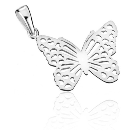 Stříbrný přívěsek 925 - plochý filigránový motýl Šperky eshop