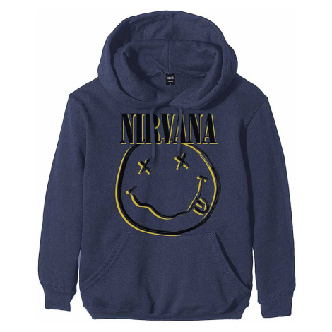Nirvana mikina, Inverse Smiley Navy, pánská RockOff