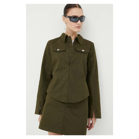 Džínová bunda Résumé dámská, zelená barva, přechodná