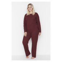 Trendyol Curve Claret Red Knitted Pajamas Set