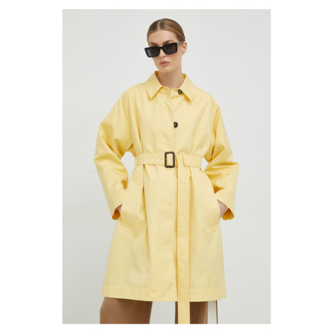 Trench kabát Weekend Max Mara dámský, žlutá barva, přechodný