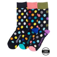 Meatfly ponožky Lexy Triple Pack Black Dots | Mnohobarevná