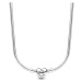 Pandora Stříbrný náhrdelník se srdíčkovým zapínáním Moments 393091C00-45