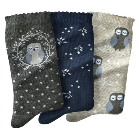 Sada 3 párů ponožek s motivem "sovy" Blancheporte