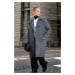 Trendyol Anthracite Men's Oversize Fit Winter Wool Blend Winter Cashmere Coat