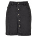 Ladies Organic Stretch Button Denim Skirt - black washed