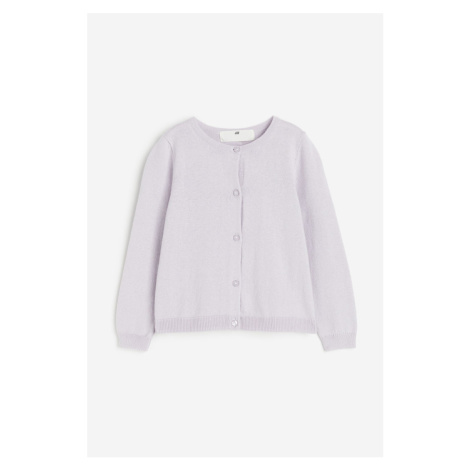 H & M - Propínací svetr z bavlny - fialová H&M