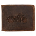 Kožená peněženka Wild s motorkou - hnědá