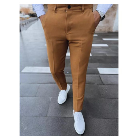 Hnědé pánské chinos kalhoty ve slevě DStreet