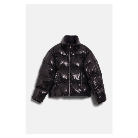 Bunda karl lagerfeld sequin faux down jacket black