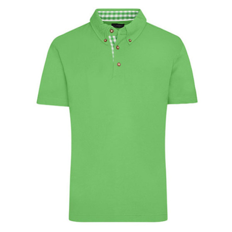 James&amp;Nicholson Pánská polokošile JN716 Lime Green James & Nicholson