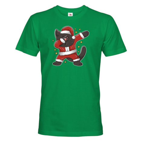 Pánské tričko Vánoční kočka - skvělé vánoční tričko BezvaTriko