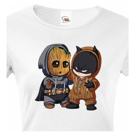 Dámske tričko Batman a Groot - ideální dárek BezvaTriko