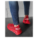 Červené pánské boty stylové tenisky s nápisy ZX0166