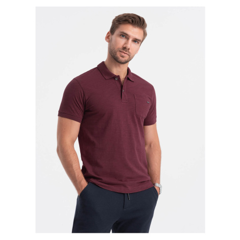 Vínové pánské polo tričko Ombre Clothing