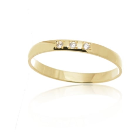 Dámský prsten ze žlutého zlata se zirkony PR0672F + DÁREK ZDARMA