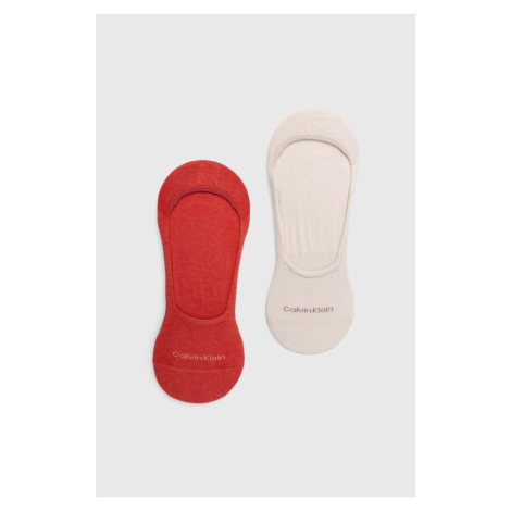 Ponožky Calvin Klein 2-pack pánské, béžová barva, 701218708