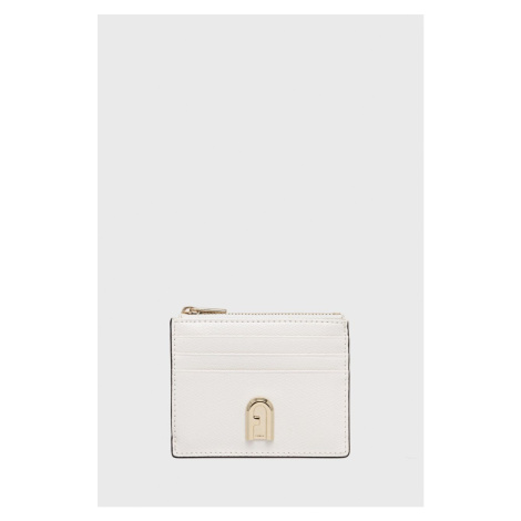 Kožená peněženka Furla bílá barva