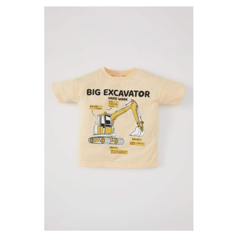 DEFACTO Baby Boy Crew Neck Vehicle Printed Short Sleeve T-Shirt