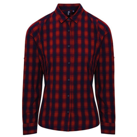 Premier Workwear Dámská bavlněná košile s dlouhým rukávem PR350 Red