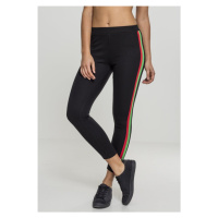 Ladies 3-Tone Tape Leggins - black/firered/green