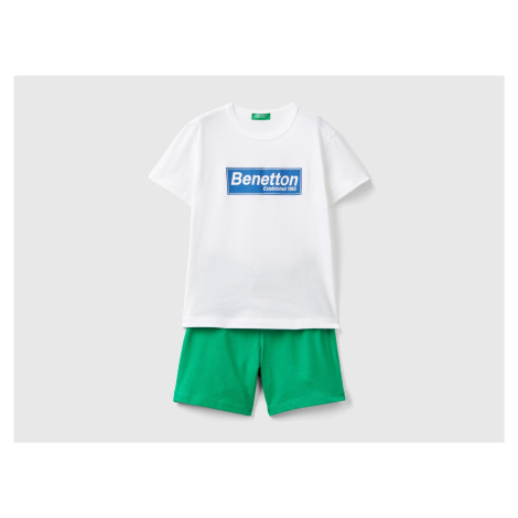 Benetton, 100% Cotton T-shirt And Bermuda Shorts Set United Colors of Benetton