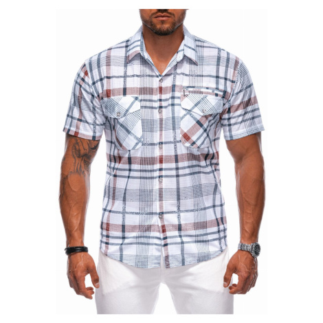 Men's shirt with short sleeves K667 - white