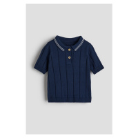 H & M - Košile z úpletu's límečkem - modrá