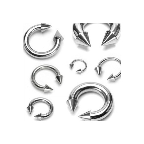 Piercing z chirurgické oceli, podkova s hroty - Rozměr: 1,6 mm x 10 mm x 4x4 mm Šperky eshop