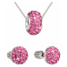 Evolution Group Sada šperků s krystaly náušnice a přívěsek růžové kulaté 39200.3
