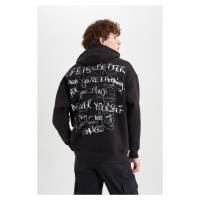 DEFACTO Oversize Fit Back Printed Hooded Sweatshirt