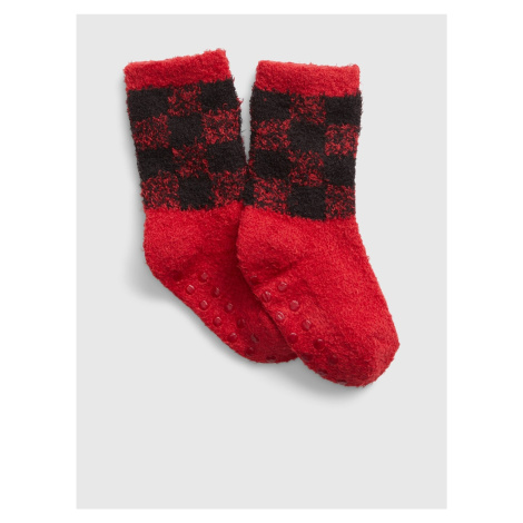 Spodní prádlo - Dětské kostkované ponožky Červená GAP