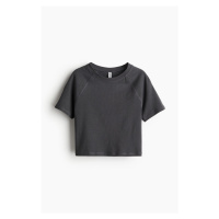 H & M - Cropped tričko - šedá