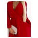Červené krátké šaty se skládanou sukní