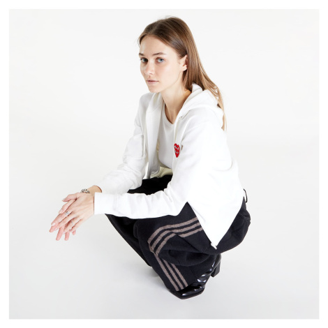 Mikina Comme des Garçons PLAY Double Heart Zip Hoodie White