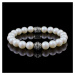 Nihal | dámský náramek z perel Swarovski White pearl (8mm) + Stříbro M (16 - 17 cm)